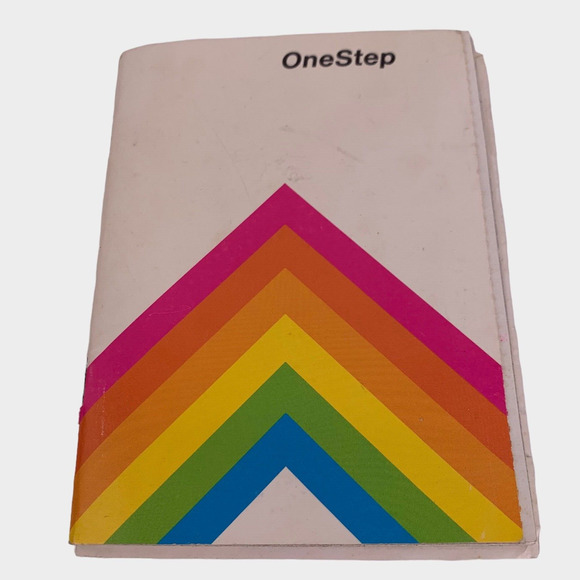 VTG Polaroid Gray Rainbow Stripe One Step Land Camera With Flash UNTESTED - Picture 10 of 11